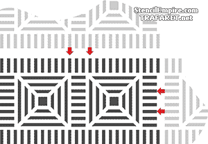 Geometrinen kuvio A - koristeluun tarkoitettu sapluuna