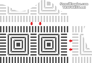 Geometrinen kuvio B - koristeluun tarkoitettu sapluuna