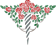 ruusupensas - koristeluun tarkoitettu sapluuna