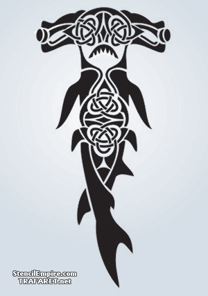 Kelttiläinen hai - koristeluun tarkoitettu sapluuna