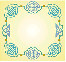 Solmut ja kolmilehdet - koristeluun tarkoitettu sapluuna