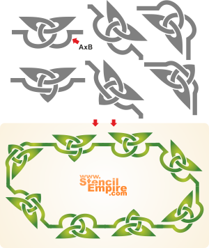 Kolmelehtien sarja - koristeluun tarkoitettu sapluuna