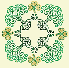 Trä och shamrock - schablon för dekoration