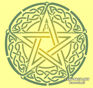 Kelttiläinen pentagrammi Nro 94 - koristeluun tarkoitettu sapluuna