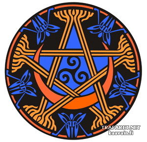 Kelttiläinen pentagrammi Nro 95 - koristeluun tarkoitettu sapluuna