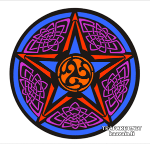 Keltti pentagrammi 96 - koristeluun tarkoitettu sapluuna