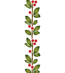 Cherry bård - schablon för dekoration