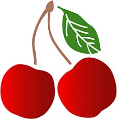 Cherry 2 - schablon för dekoration