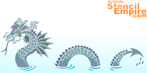 merilohikäärme - koristeluun tarkoitettu sapluuna