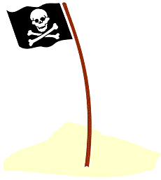 Merirosvojen musta lippu - koristeluun tarkoitettu sapluuna