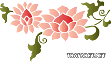Kinesiska blomma 1 - schablon för dekoration