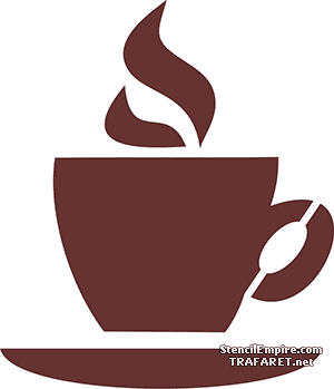 Kupillinen kahvia 03 - koristeluun tarkoitettu sapluuna