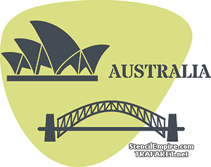 Australiasta - maailma maamerkkejä - koristeluun tarkoitettu sapluuna