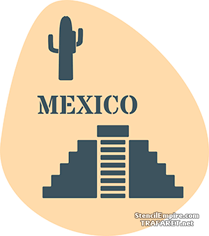Meksiko - maailma maamerkkejä - koristeluun tarkoitettu sapluuna