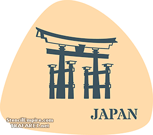 Japan - sevärdheter från världen - schablon för dekoration