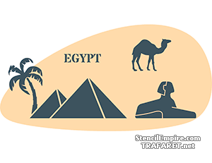Egypti - maailma maamerkkejä - koristeluun tarkoitettu sapluuna