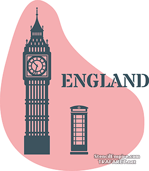 Englanti - maailma maamerkkejä - koristeluun tarkoitettu sapluuna