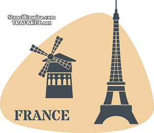 Ranska - maailma maamerkkejä - koristeluun tarkoitettu sapluuna