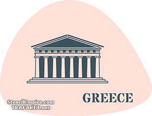 Grekland - sevärdheter från världen - schablon för dekoration