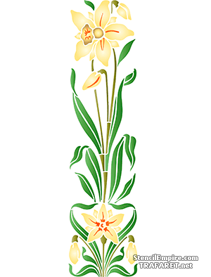 Graciösa påskliljor - schablon för dekoration