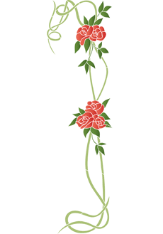 pitkä ruusut - koristeluun tarkoitettu sapluuna