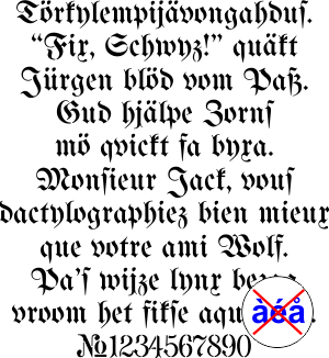 Vanha Deutsche fontti (tavallinen) - koristeluun tarkoitettu sapluuna