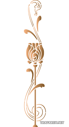 Stiliserad tulpan - schablon för dekoration