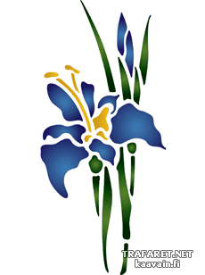 Iiris ja nuppu - koristeluun tarkoitettu sapluuna