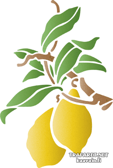 Sitruunat oksalla - koristeluun tarkoitettu sapluuna