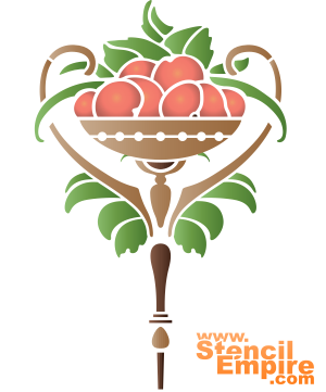 Vas med persikor - schablon för dekoration