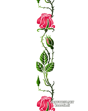 Pistelevä ruusu - koristeluun tarkoitettu sapluuna