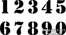 Stencil numerot - koristeluun tarkoitettu sapluuna