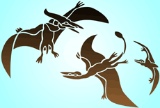 lentolisko / pterosaurus - koristeluun tarkoitettu sapluuna