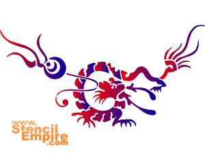 kiinalainen lohikäärme - koristeluun tarkoitettu sapluuna