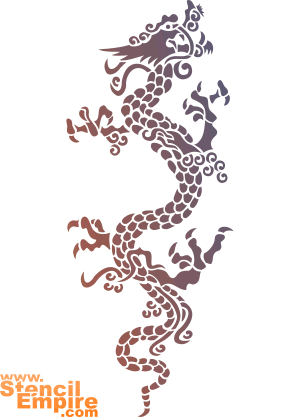 Krypande drake (Väggschabloner med drakar)