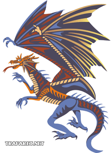 Dragon i försvaret (Väggschabloner med drakar)