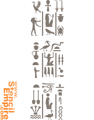 Hieroglyfer för kolonner - schablon för dekoration