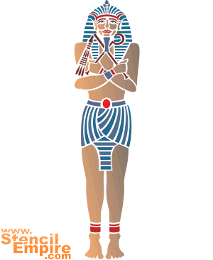 Egyptilainen mies - koristeluun tarkoitettu sapluuna