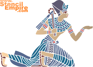 Egyptilainen nainen - koristeluun tarkoitettu sapluuna