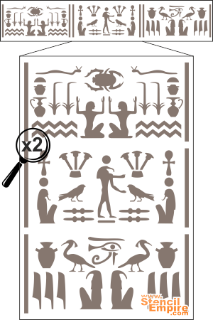 Hieroglyfien boordinauha - koristeluun tarkoitettu sapluuna