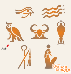 Hieroglyfien sarja 2 - koristeluun tarkoitettu sapluuna