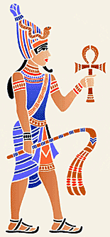 Egyptilainen jumala - koristeluun tarkoitettu sapluuna