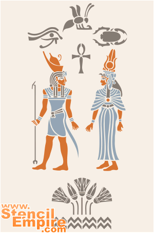 Egyptisk samling - schablon för dekoration
