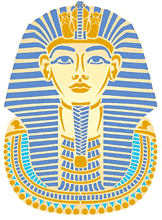 Mask av Tutankhamun - schablon för dekoration