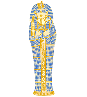 Tutankhamonin ruumisarkku - koristeluun tarkoitettu sapluuna