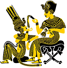 Tutankhamon ja kuningatar - koristeluun tarkoitettu sapluuna