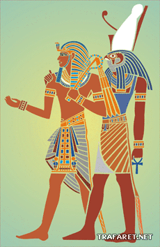Tutankhamun och Gore - schablon för dekoration