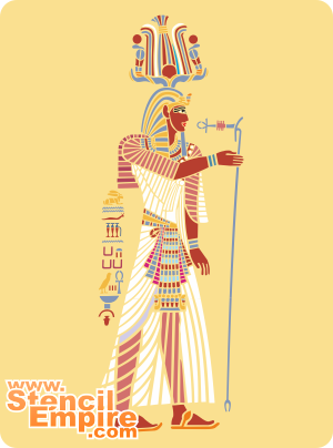 Farao Seti - schablon för dekoration