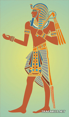 Farao Tutankhamon - schablon för dekoration