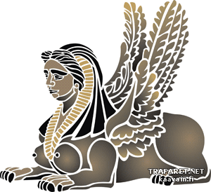 Egyptiska sfinx - schablon för dekoration